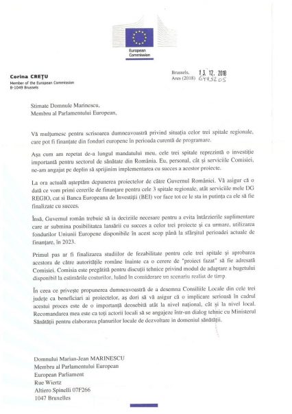 corina cretu, spitale