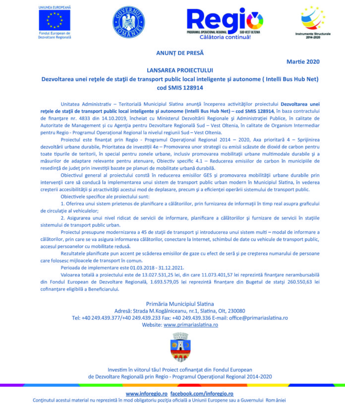 SLATINA LANSARE