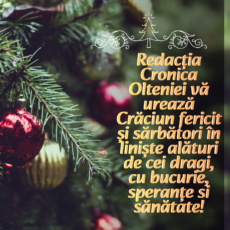 Redacția Cronica Olteniei vă urează Crăciun fericit!