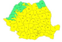 Cod galben de vijelii în Oltenia și mare parte din țară. Urmează răcire accentuată și ninsori la munte