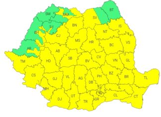 Cod galben de vijelii în Oltenia și mare parte din țară. Urmează răcire accentuată și ninsori la munte