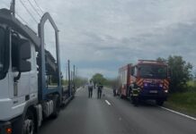 Accident rutier pe DN 56, la ieșirea din localitatea Hunia