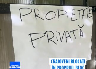 Un bloc întreg a fost sechestrat cu gard și lacăt! Locatarii intră în case prin magazinul de la parter Un bloc întreg a fost sechestrat cu gard și lacăt!