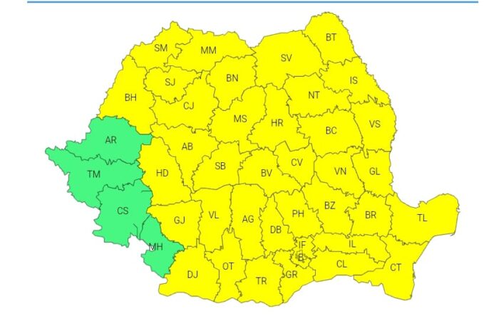 cod de vijelii Oltenia intră sub Cod Galben de furtuni și vijelii. Vânt puternic, grindină și ploi torențiale, miercuri