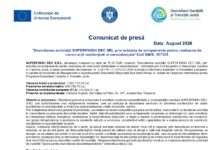 Comunicat de presă Data: ”Dezvoltarea activității SUPERFINISH DEC SRL prin achiziția de echipamente pentru realizarea de construcții rezidențiale si nerezidențiale”Cod SMIS: 357326