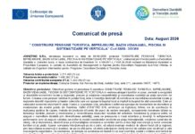 Comunicat de presă: ”CONSTRUIRE PENSIUNE TURISTICA, IMPREJMUIRE, BAZIN VIDANJABIL, PISCINA SI SISTEMATIZARE PE VERTICALA” Cod SMIS: 355380